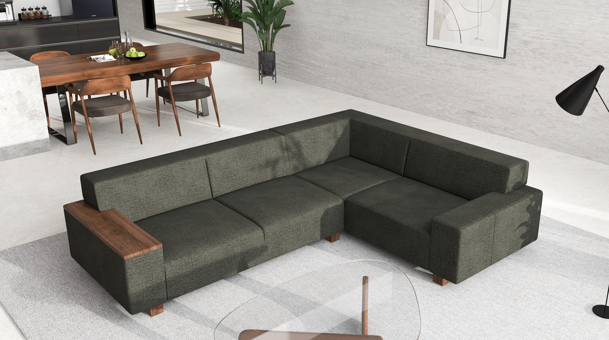 FLANNEL SOFA - BRICK 3P CORNER SOFA – HOW Furniture